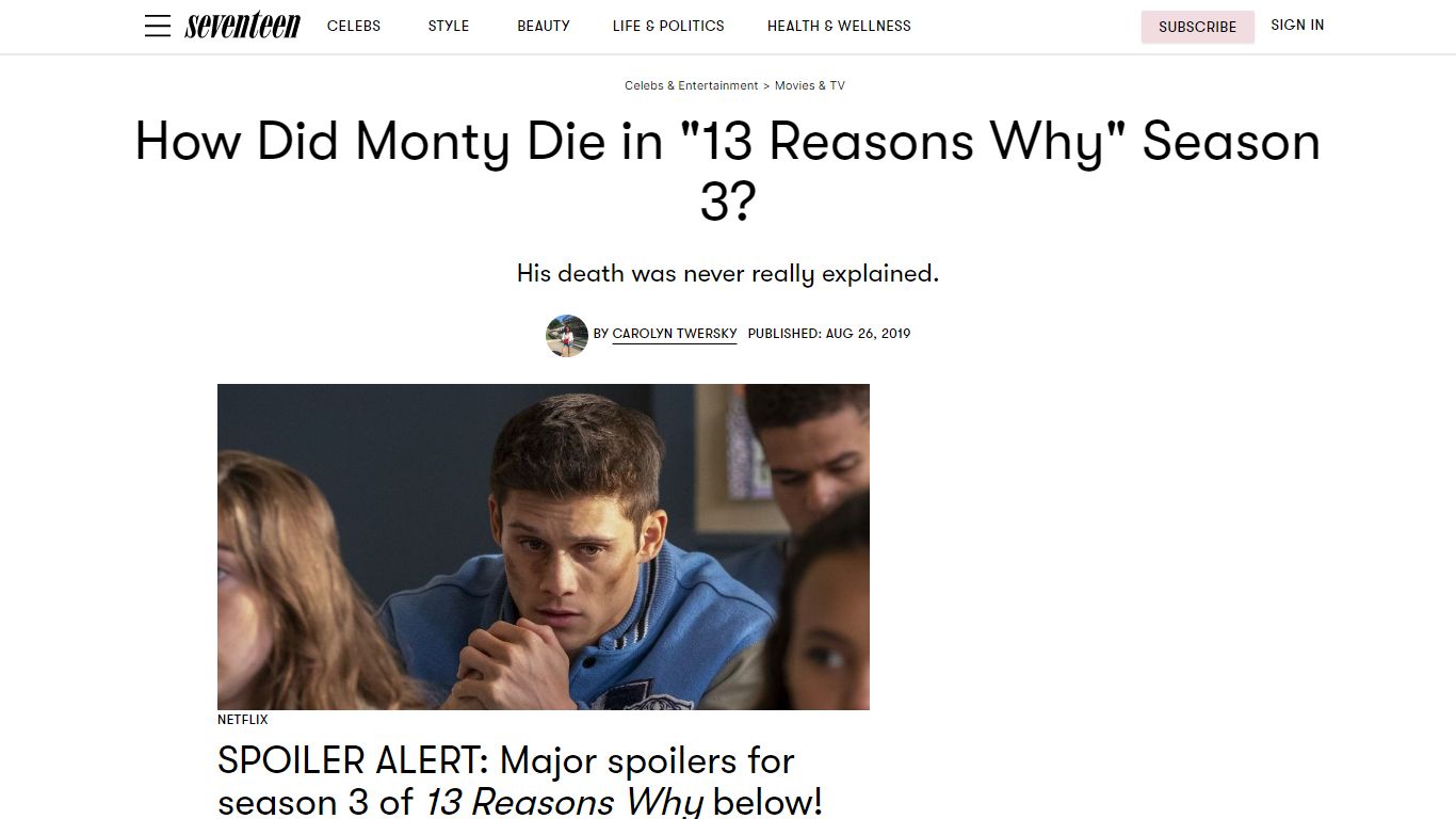 Montgomery de la Cruz Death - How did Monty Die in "13 Reasons Why ...